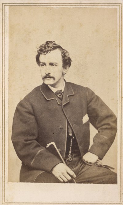 1862年John Wilkes Booth的Carte de visite（卡片上的蛋白印刷品） 作者 凯斯和西尔斯比