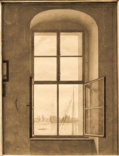 从艺术家工作室观看（右窗口） 作者 卡斯珀·大卫·弗里德里希（Caspar David Friedrich）