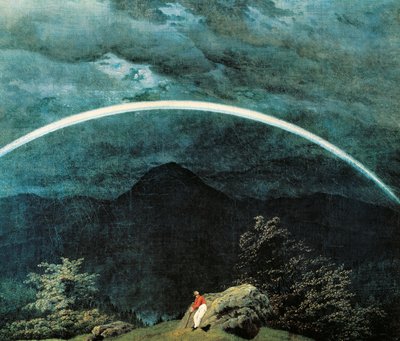 有彩虹的山景细部，卡斯帕尔-大卫-弗里德里希（1774-1840 年）作品 作者 卡斯珀·大卫·弗里德里希（Caspar David Friedrich）