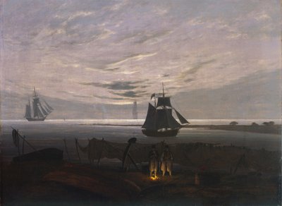 1831年在波罗的海的夜晚 作者 卡斯珀·大卫·弗里德里希（Caspar David Friedrich）