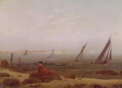 在海边的女人。约于1818年 作者 卡斯珀·大卫·弗里德里希（Caspar David Friedrich）