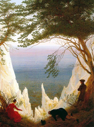 德语：Kreidefelsen auf Rügen 吕根岛的白垩崖 作者 卡斯珀·大卫·弗里德里希（Caspar David Friedrich）
