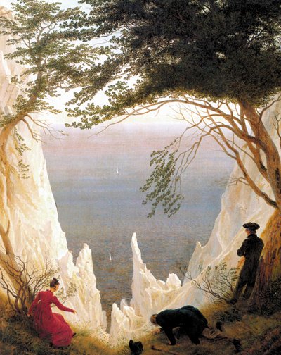 德语：Kreidefelsen auf Rügen 吕根岛的白垩崖 作者 卡斯珀·大卫·弗里德里希（Caspar David Friedrich）