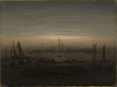 月光下的格赖夫斯瓦尔德 作者 卡斯珀·大卫·弗里德里希（Caspar David Friedrich）
