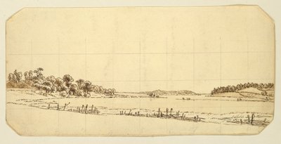 湖边，1802-3（笔和棕色墨水用铅笔在纸上洗） 作者 卡斯珀·大卫·弗里德里希（Caspar David Friedrich）