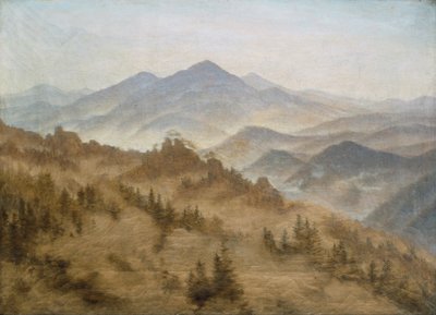 波西米亚山脉罗森伯格的风景 作者 卡斯珀·大卫·弗里德里希（Caspar David Friedrich）