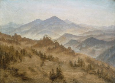 波西米亚山脉与罗森伯格的风景 作者 卡斯珀·大卫·弗里德里希（Caspar David Friedrich）