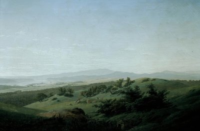 与湖景观 作者 卡斯珀·大卫·弗里德里希（Caspar David Friedrich）