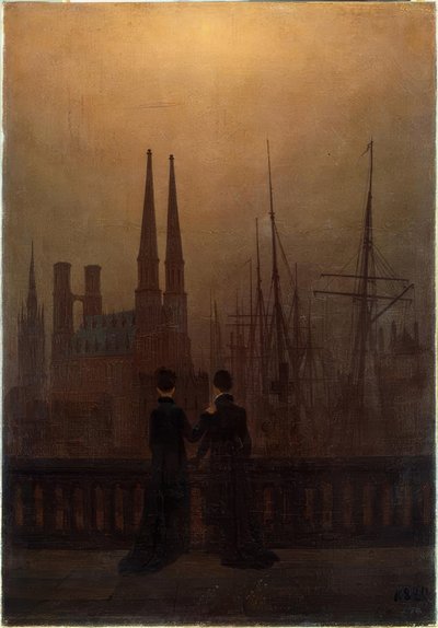 夜港 作者 卡斯珀·大卫·弗里德里希（Caspar David Friedrich）