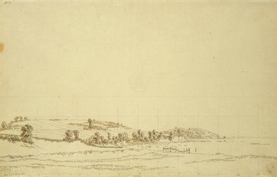 鲁根南海岸（钢笔和铅笔在纸上） 作者 卡斯珀·大卫·弗里德里希（Caspar David Friedrich）