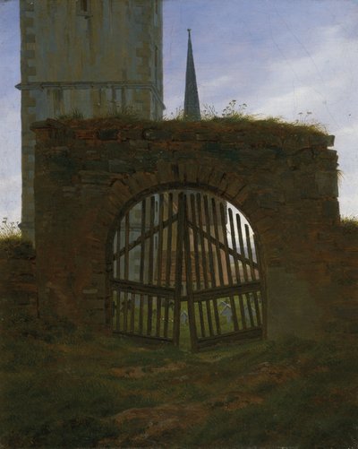 公墓大门，约 1825-30 年（布面油画） 作者 卡斯珀·大卫·弗里德里希（Caspar David Friedrich）