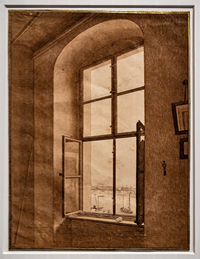 从艺术家工作室看，左边的窗户 作者 卡斯珀·大卫·弗里德里希（Caspar David Friedrich）