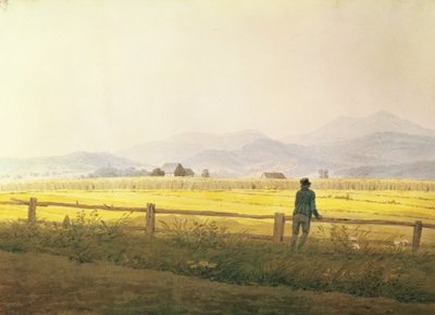 Schmiedebergerkamm的风景，约1837年（纸上水彩） 作者 卡斯珀·大卫·弗里德里希（Caspar David Friedrich）