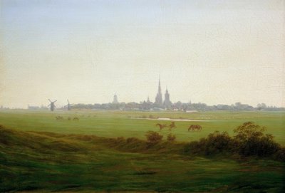 格赖夫斯瓦尔德附近的草地 作者 卡斯珀·大卫·弗里德里希（Caspar David Friedrich）