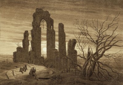冬季-夜晚-白天和年龄段的人的衰老和死亡，1803年 作者 卡斯珀·大卫·弗里德里希（Caspar David Friedrich）