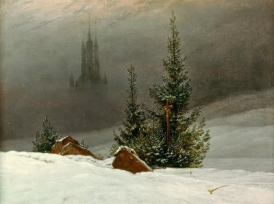冬季景观与教会 作者 卡斯珀·大卫·弗里德里希（Caspar David Friedrich）