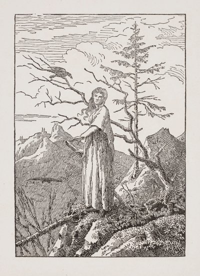 深渊中与乌鸦在一起的女人 作者 卡斯珀·大卫·弗里德里希（Caspar David Friedrich）