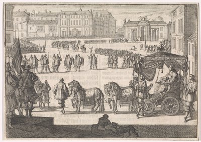瑞典女王克里斯蒂娜在斯德哥尔摩的就职典礼，1650 年 作者 Caspar Luyken（归因于）