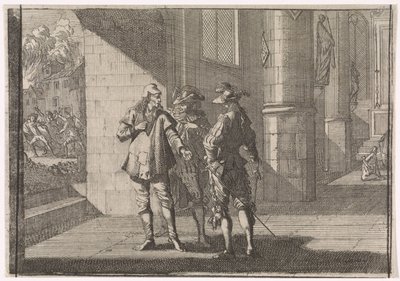 马萨尼洛在教堂里与两位贵族交谈，1647 年 作者 Caspar Luyken（归因于）