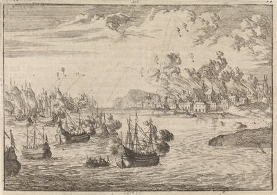 轰炸迪耶普，1694 年 作者 卡斯珀·路肯（Caspar Luyken）