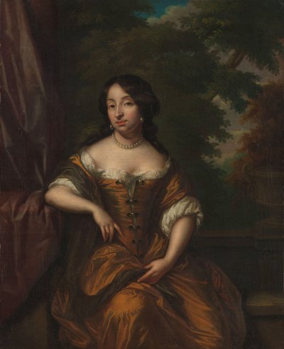 安娜-玛丽亚-霍夫特（Anna Maria Hoeufft 91646-1715）肖像，扬-布达恩-库尔滕的妻子 作者 Caspar Netscher（复制后）