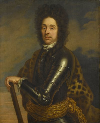 门诺男爵范科霍恩（Menno Baron van Coehoorn，1641-1704 年）的肖像。 炮兵和工事工程师将军 作者 Caspar Netscher（复制后）