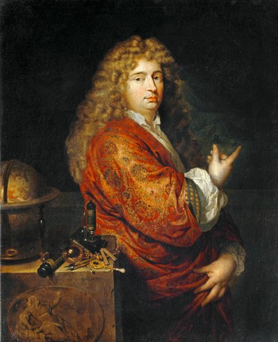 物理学家尼古拉斯-哈特索克（Nicolaes Hartsoeker）在暴风雨中设计一艘船。1682 ... 作者 卡斯珀·内舍尔