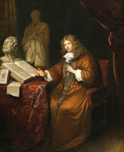 ""Portrait de Abraham van Lennep (1627-1678)"（收藏家亚伯拉罕·范·伦内普的肖像）Peinture de Caspar Netscher (1639-1684) 作者 卡斯珀·内舍尔