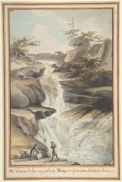 位于伯尔尼州格里姆塞尔山脚下的阿尔河大桥，约1775年。 作者 卡斯珀·沃尔夫