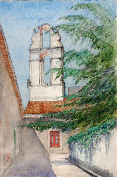 钟楼，圣多米尼克老修道院酒店，西西里岛陶尔米纳，1933年。 作者 卡斯吉尔伯特
