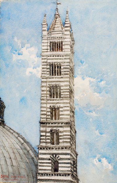 大教堂塔楼，锡耶纳，1927年。 作者 卡斯吉尔伯特