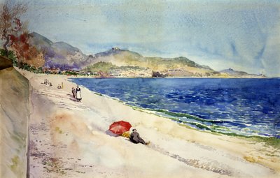 1898年，法国尼斯，安格莱斯长廊下的海滩上。 作者 卡斯吉尔伯特