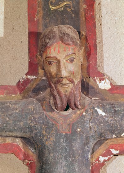 Magestat of La Llagonne (polychrome wood) (detail of 247238) 作者 加泰罗尼亚语学校