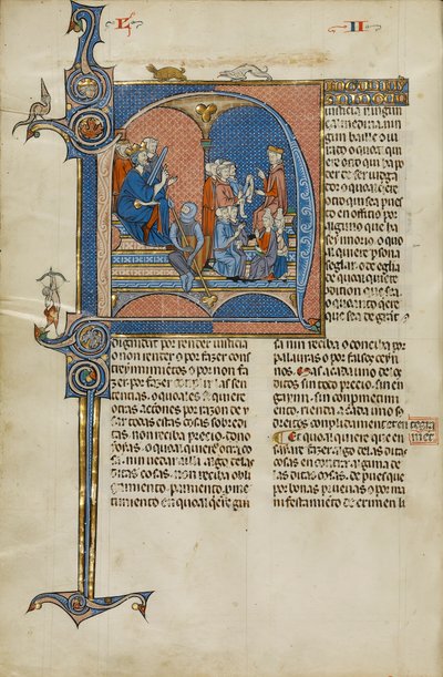 Vidal Canellas的Vidal Mayor手稿手稿中的页面，由Michael Lupi de Candiu复制，c.1290-1310 作者 加泰罗尼亚语学校