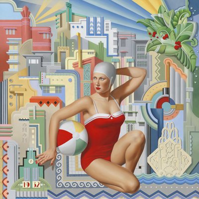 Halcyon 1932、2024（亚麻布油画） 作者 凯瑟琳·亚伯