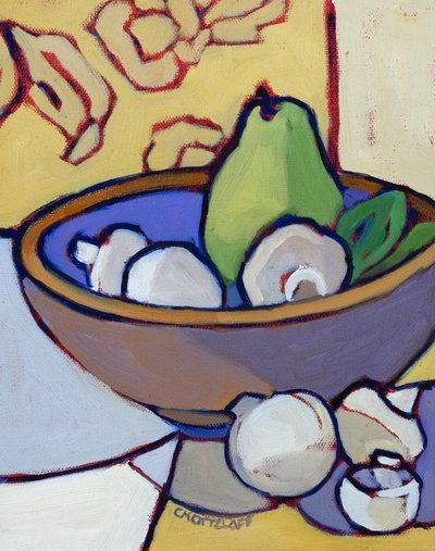 拙菇青梨》，2025 年（布面油画） 作者 凯瑟琳·J·马茨洛夫