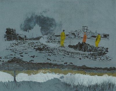 土地上的石灰，2014 年（线刻和蚀刻版画） 作者 凯瑟琳·萨克利夫·富勒