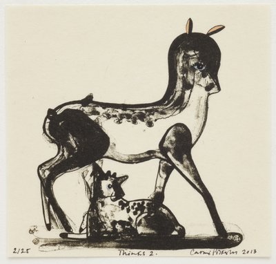 思考 2》，2013 年（石版画，手工着色） 作者 凯西·皮尔金顿