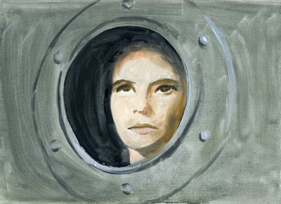 08.09.09 - 他们终于到达了大陆，2009 年（纸面油画） 作者 凯茜·洛马克斯