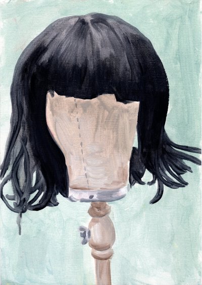 FF（假发 1），2020 年（纸面油画） 作者 凯茜·洛马克斯