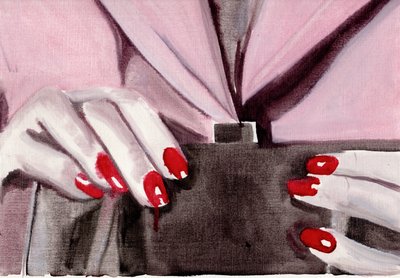 电影日记 #46（11.04.13 她没有被拘留），2015（纸面油画） 作者 凯茜·洛马克斯