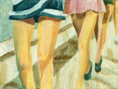 南港，2008 年（卡片上的丙烯画） 作者 凯茜·洛马克斯