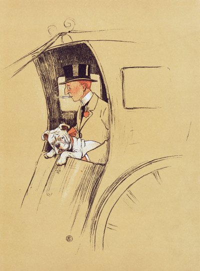 Hansom Cab（纸上用粉笔和蜡笔） 作者 塞西尔·查尔斯·温莎·奥尔丁