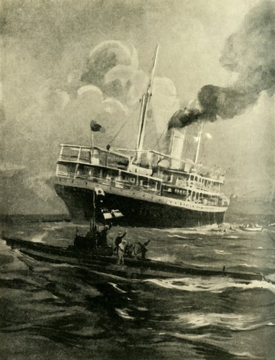 Falaba的沉没，第一次世界大战，1915年3月28日，c1920。 作者 塞西尔·金
