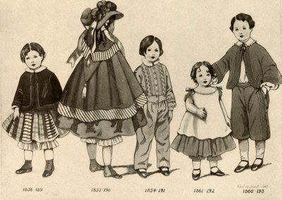 1850-1860年，1907年和1937年的童装。 作者 塞西尔·W·特劳特