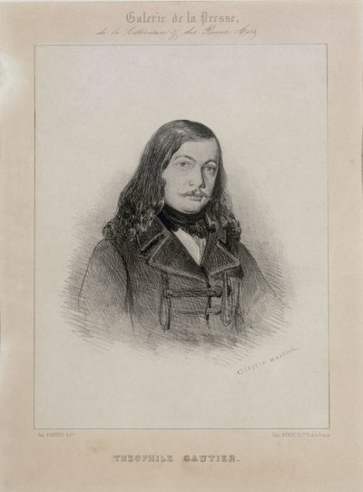 诗人泰奥菲勒-戈蒂埃1811-1872年的画像。 作者 塞莱斯坦·弗朗索瓦·南特伊