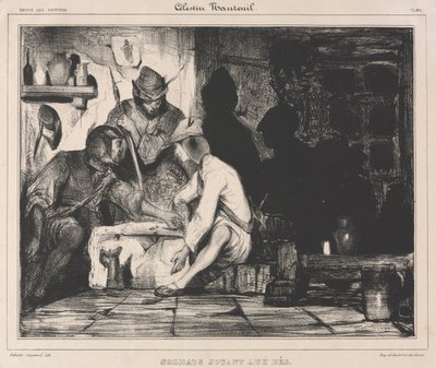 士兵们玩骰子，1900年代。 作者 塞莱斯坦·弗朗索瓦·南特伊
