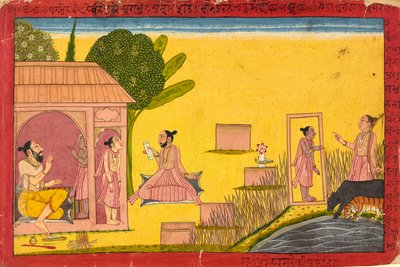 Lakshmana在冬宫，对罗摩衍那的对开本，约1690年至1010年 作者 中印第安学校