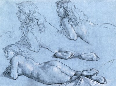 从背面看斜倚裸体的研究 作者 Cesare Mariani