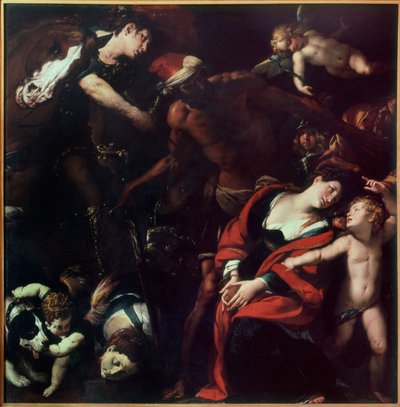 圣鲁菲娜和圣塞孔达的殉难（三位艺术家的画作） 作者 Cesare Morazzone Pier Francesco 和 Cerano Procaccini